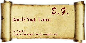 Darányi Fanni névjegykártya